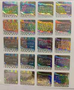 Étiquettes autocollantes en aluminium holographique de forme carrée de qualité supérieure, pour l'emballage industriel, la protection de la marque - Product Image 2