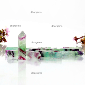 Tour de cristal de rhodonite, pierre précieuse naturelle |   Pointe d'obélisque en pierre d'énergie curative : Quartz rose, Fluorite, Jaspe océanique, Cristal - Product Image 5