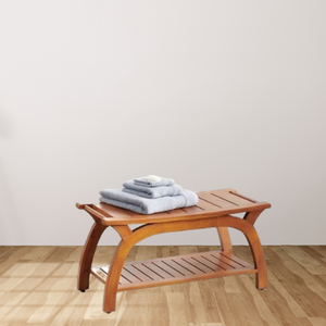 Tabouret de chaise de bain en bambou Offre Spéciale avec étagère de rangement banc organisateur de spa de bain durable d'Indonésie - Product Image 4