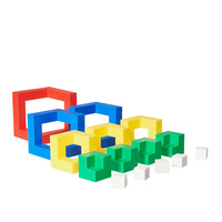 U.S.L. Ensemble de blocs de construction éducatifs modernes, cubes de puzzle unisexes, enfants de 5 à 7 ans, plastique HiPS, 15 pièces, jouets de construction