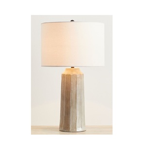 Hotel Home Decoration Bedside Night Light Iron Black Wire <b>Cage</b> Base White Fabric Lampshade Metal Table <b>Lamp</b> for Bedroom Decor - Product Image 4