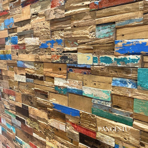 Panel de Pared Moderno PANGESTU 3D Geométrico de Teca Reciclada, Insonorizado e Impermeable, PVC WPC MDF, para Hogar, Entretenimiento, Comercio y Villas - Product Image 4