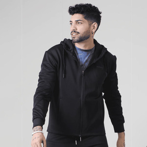 Venta al por mayor personalizada con cremallera ropa de calle con cremallera doble cremallera Polar peso pesado Sudadera con capucha hombres sudaderas con capucha - Product Image 6