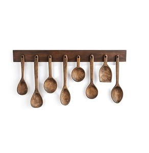 Utensilios de cocina de madera de acacia Cucharas de cocina de madera Juego de 2 utensilios de cocina Cocina - Product Image 1
