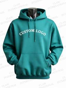 Custom Print Solid Pattern Pullover <b>Hoodie</b> for <b>Men</b> 100% Black Cotton Winter <b>Thermal</b> Fleece Material <b>Men's</b> Sweatshirt Wholesale - Product Image 3
