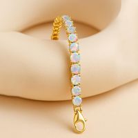 Pulsera de tenis de lujo con ópalo etíope blanco de gran brillo, piedra preciosa ovalada grande, plata 925, para mujer, piedra de nacimiento de octubre