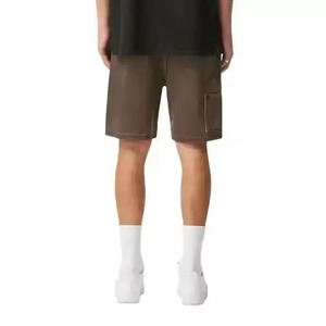 Pantalones cortos vaqueros holgados para hombre al por mayor logotipo personalizado apliques desgastantes bordado costura sólido liso teñido pantalones cortos vaqueros lavados - Product Image 3