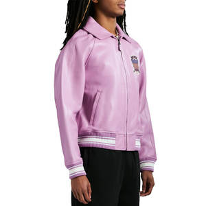 Meilleur design personnalisé de veste Avirex en cuir pour hommes à col montant de haute qualité Veste en cuir d'hiver à couleur personnalisée et design pour hommes - Product Image 6