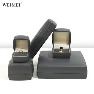 Caja de Joyería de Cuero Gris de Lujo WEIMEI, Precio al por Mayor, Logotipo Personalizado para Pendientes, Anillos y Brazaletes - Product Image 6