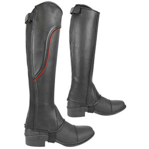 Demi-chaps noirs pour l'équitation, conçus pour une meilleure adhérence à la selle, le confort du cavalier, la facilité de marche et des performances stables - Product Image 1