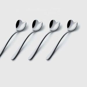 Minihervidor de agua de diseño largo pulido de plata, mango con forma redonda, cuchara, juego de Servicio de ensalada, juego de acero inoxidable - Product Image 2