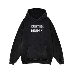 2025 Winter Urban Vintage Regular Fit Unisex Fleece Hoodie 3D Embroidery Digital Printing Acid <b>Wash</b> Custom Feel Worn-In Look - Product Image 1