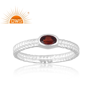 Nuevo diseño de patrón, anillo de piedras preciosas de granate Natural de plata esterlina, joyería de diseño personalizado para mujer, regalo para ella - Product Image 1