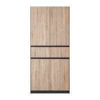 Armoires de chambre à coucher modernes en bois, design minimaliste, grand rangement, 797x495x1800cm, non pliables, en PB+MDF, personnalisables, fabriquées sur mesure