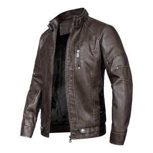 High Quality Leather <b>Sheepskin</b> Aniline Zipper <b>Mens</b> Biker Genuine Wholesale Leather <b>Jackets</b> With and Inside Outside Pockets 2025 - Product Image 6
