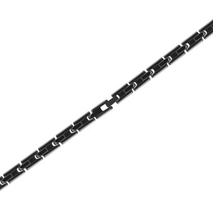 Classico nero 316L bracciale in acciaio inox 6x30mm opaca/Gloss Finish personalizzabile perla religiosa incastonatura per lunetta - Product Image 1