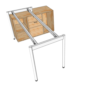 Pieds de meuble en acier au carbone de style industriel pour cuisine et salle à manger 140x60 cm HCOM215 - Product Image 6