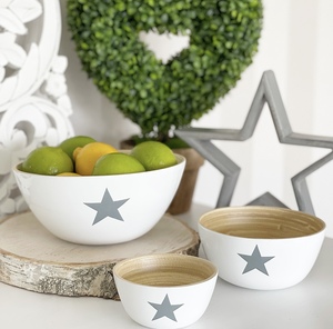 Bol à fruits en bambou filé/bols et assiettes en bambou servant des soupes, des salades, des glaces, des desserts en haute qualité - Product Image 3