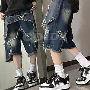 Jorts en jeans OEM pour hommes Vente en gros directe d'usine Shorts en jean Vente en gros Jorts pour hommes personnalisés - Product Image 4