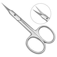 Ciseaux de beauté professionnels en acier inoxydable pour droitiers, à pointe droite et tranchante, pour cuticules, ongles, sourcils, manucure et nail art courbé