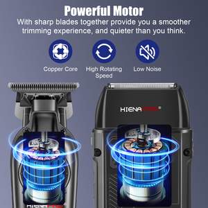 Kit de rasoir électrique sans fil professionnel avec tondeuse de précision, écran LED, double lame, étanche IPX7, lavable - Product Image 4