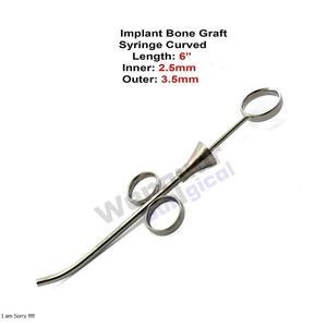 Jeringa para Injerto Óseo Dental, 6 Pulgadas, Curva, Manual, de Acero Inoxidable, Instrumento de Implante, Superventas, Logotipo/Empaque Personalizado - Product Image 2