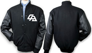 Chaqueta de béisbol formal de algodón con amoníaco para hombre, chaqueta escolar de colores personalizada con mangas de Cuero e impresión de logotipo, venta al por mayor - Product Image 2