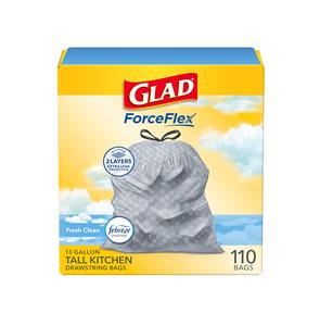 Glad Tall Kitchen Drawstring Trash <b>Bags</b>-Biodegradable Durable Odorshield 13 Gallon White Trash <b>Bag</b> for Fresh Clean 110 Count - Product Image 1