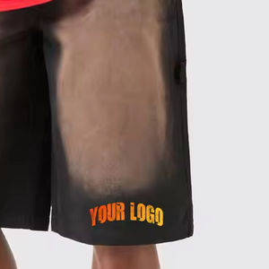 casual Wear <b>MEN</b> ACID WASH <b>Shorts</b> High Quality 100% Cotton Sun Fade with Rhinestone Solid <b>Pattern</b> Streetwear Sun Fade <b>Shorts</b> - Product Image 4