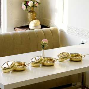 Casserole de luxe en laiton avec couvercle, fait main, type Pital Donga, pour servir des aliments chauds, décoration de table et vaisselle authentique - Product Image 4