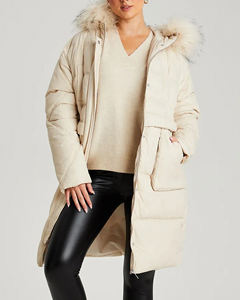 Custom Women's Duck Long Winter Waterproof Windproof Dyed Cotton Filled Puffer Jacket with Plain Pattern - Product Image 4