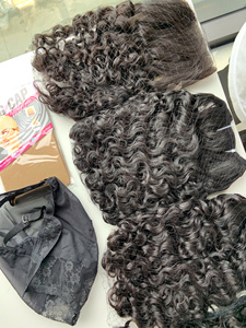 Cabello rizado negro súper doblemente tramado con ondas corporales, de cabello humano vietnamita, de 22-28 pulgadas, con trama a máquina. - Product Image 1