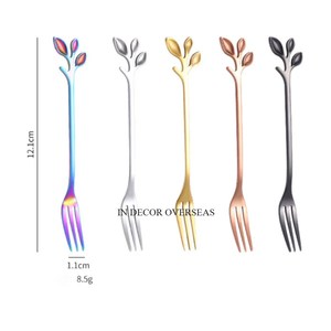 Gingko Feuilles Designer Finition Couleur Argent Brillant Poli Premium Qualité Métal Fait Couverts Couverts Vaisselle Ensemble Fournitures - Product Image 3