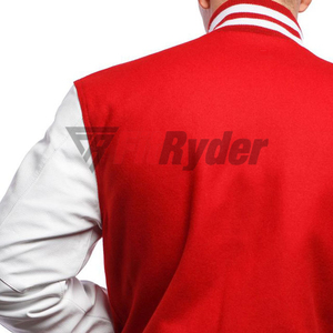 Veste universitaire d'hiver à séchage rapide pour hommes, col montant, patchs en chenille, bouton de décoration, design réversible, vente à chaud - Product Image 5