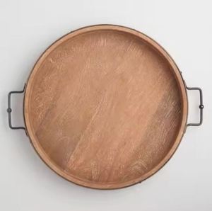เครื่องใช้บนโต๊ะอาหารถาดไม้วอลนัทตกแต่งร้านอาหารของโรงแรมถาดกลม - Product Image 5