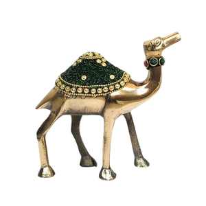 Camello de latón hecho a mano de alta calidad con grabado acabado dorado para decoración Metal artesanías árabes camello - Product Image 1