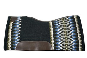 Tapis de selle en laine noire avec motif tissé coloré, logo frontal, taille basse, écologique, léger, unisexe - Product Image 5