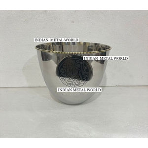 Tazón de servidor de dulces de chocolate de mesa de diseño vintage Tazón de chocolate de metal pulido de plata ecológico para bodas o fiestas - Product Image 6