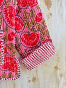 เสื้อนอกผ้าคอตตอนระบายอากาศได้ดีของผู้หญิงแจ็กเก็ตบล็อกลายดอกไม้ผ้าคอตตอนระบายอากาศได้เสื้อโค้ทกลับด้านได้เป็นมิตรกับสิ่งแวดล้อม - Product Image 4