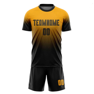Ensemble de maillots de football pour hommes en polyester 100% personnalisé en gros, col en V, uni, uniformes de football, antibactérien, séchage rapide, respirant, court - Product Image 2