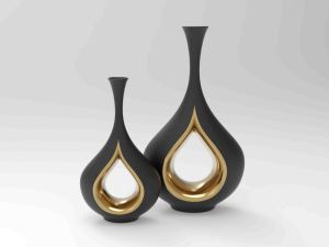 Vantage Modern Luxury <b>Set</b> of 3 Metal with Enamel Finished Flower Vase Unique Style Fancy for Home Decoration and <b>Weeding</b> Decor - Product Image 3