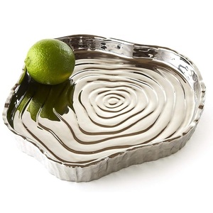 Plato brillante hecho a mano de lujo con acabado en oro, forma única, bandeja para servir frutas de Metal, impresión personalizada para bandeja para servir chocolates - Product Image 2