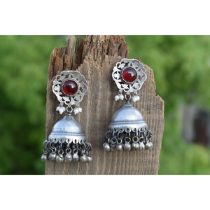 ต่างหูห่วงแบบจุมก้าขนาดใหญ่ ดีไซน์ใหม่ ทำมือ แบบดั้งเดิม ประดับด้วยหิน  ดูคล้ายทองเหลือง สำหรับเด็กผู้หญิงและผู้หญิง - Product Image 4