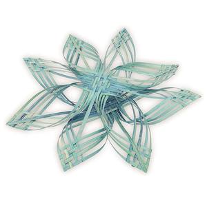 Vintage bambou flocon de neige osier arbre de noël ornements suspendus fournitures de noël faites à la main - Product Image 2