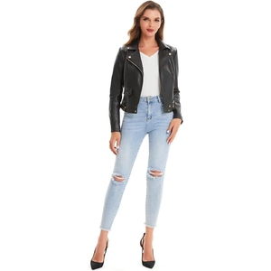 Top Wear Mujer Ropa informal Chaqueta corta de cuero hecha a medida para mujer Venta caliente Uso de invierno Chaqueta corta de cuero para mujer - Product Image 5