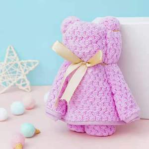 Offre Spéciale serviettes en microfibre polaire corail de haute qualité conception de visage d'ours mignon cadeaux de mariage parfaits pour les invités utilisation de l'hôtel de plage de bain - Product Image 3