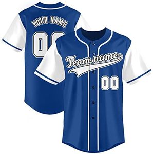 Nueva camiseta de béisbol Azul Real-Camisa con botones y nombre y número personalizados, uniforme deportivo para hombres y mujeres, - Product Image 1
