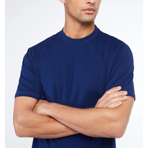 T-shirt bleu personnalisé conception la plus récente de haute qualité hommes t-shirt à manches courtes t-shirts style uni décontracté homme t-shirt - Product Image 3