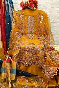 Organza Broderie Avec Perle Travail Pâte Fancy Cut Suite pour femme vente en ligne - Product Image 3