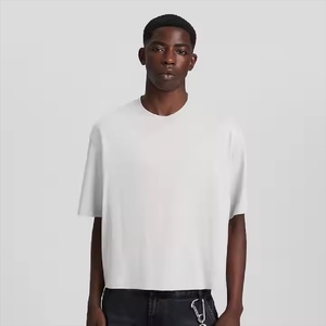 High Quality 240 GSM Heavy <b>Weight</b> T Shirt <b>Blank</b> Cotton Loose Boxy Fit Tshirts Custom Logo Men T-Shirt - Product Image 3